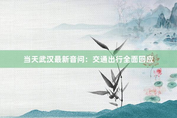 当天武汉最新音问：交通出行全面回应
