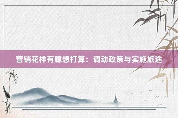 营销花样有臆想打算:调动政策与实施旅途